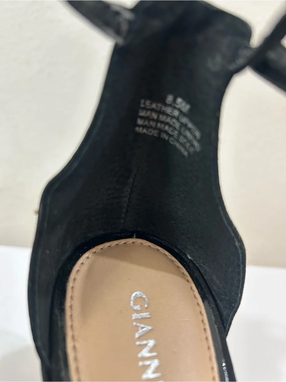 Gianni Bini Black Suede Wedge Sandals with Ankle Strap, NWOT Size 8.5